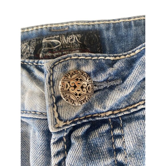 Silver Jeans Co. Tuesday Mid Shorts Women's 27 Denim Jeans Shorts Light Wash - Picture 9 of 12